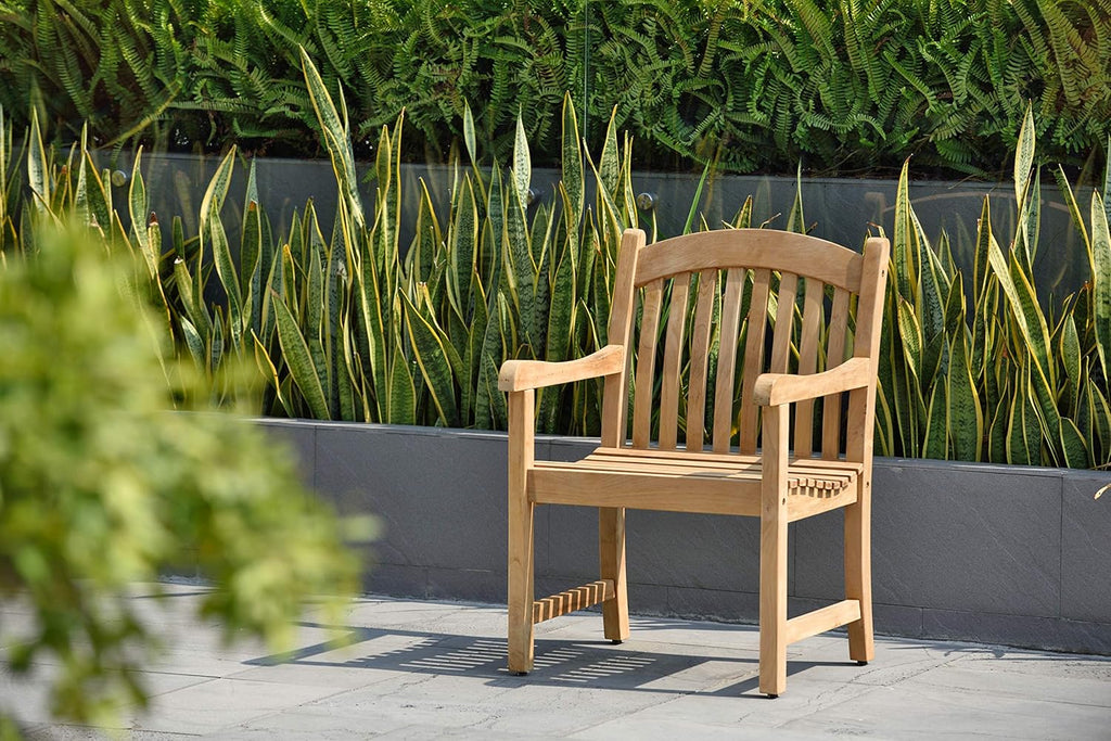 Newcastle 9-Piece Outdoor Rectangular Dining Table Set | Certified Teak | Ideal for Patio and Indoors, Light Brown