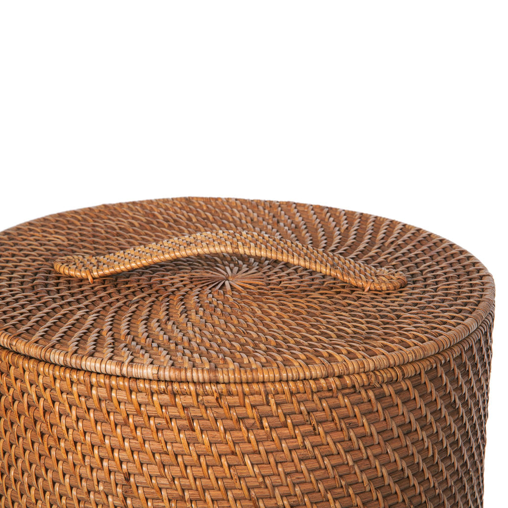Rattan Laundry Hamper with Lid and Removable Liner Honey Brown