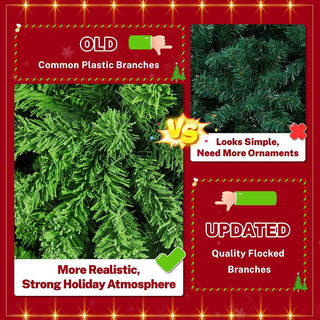 7.5ft Prelit Artificial Christmas Tree with 550 Warm White Lights | 1284 PVC Branch Tips Look Full and Lifelike on a