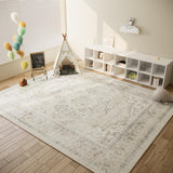Area Rugs 9x12 Living Room: Washable Rugs for Bedroom Non Slip Low Pile Soft Faux Wool Non Shedding 