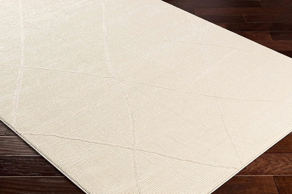 Caelia Living Room, Bedroom Machine Washable Area Rug - Diamond Geometric Trellis - Bohemian Transitional Modern