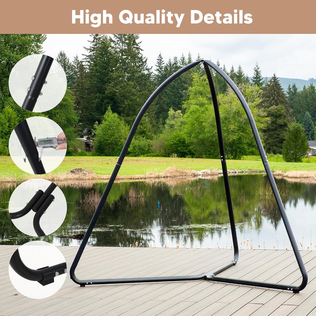 Tripod Hanging Chair Stand - 400lbs Capacity, Heavy Duty Steel, Rust Resistant, Stable Hammock Frame for Air Porch