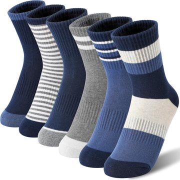 Boys Kids Girls Athletic Socks Basketball Sport Youth Crew Cotton Breathable Outdoor Socks 6 Pairs