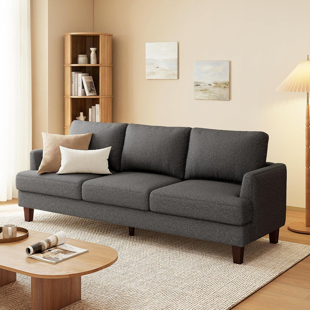 Mid Century Modern Couches , 89" Comfy Couch Sofa with 3-Seater Deep Seats, Upholstered Sofas Apartment, Bedroom