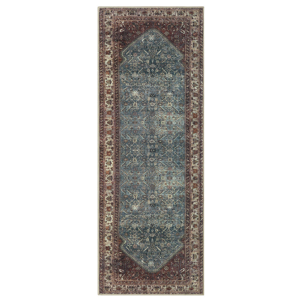 Vintage Washable Runner Rug, Non-Slip Low Pile, 2x12