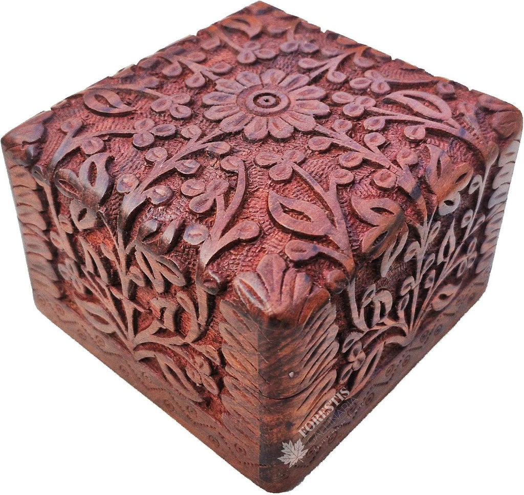 Handmade Decorative Wooden Jewelry Box, Kit, Vanity,Trinket, Organizer For, Ladies, Men, Women, Gold