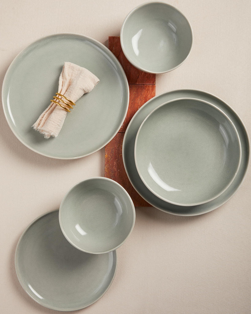 Stoneware Dinnerware Sets for 8, 24Pcs Ceramic Plates and Bowls Sets