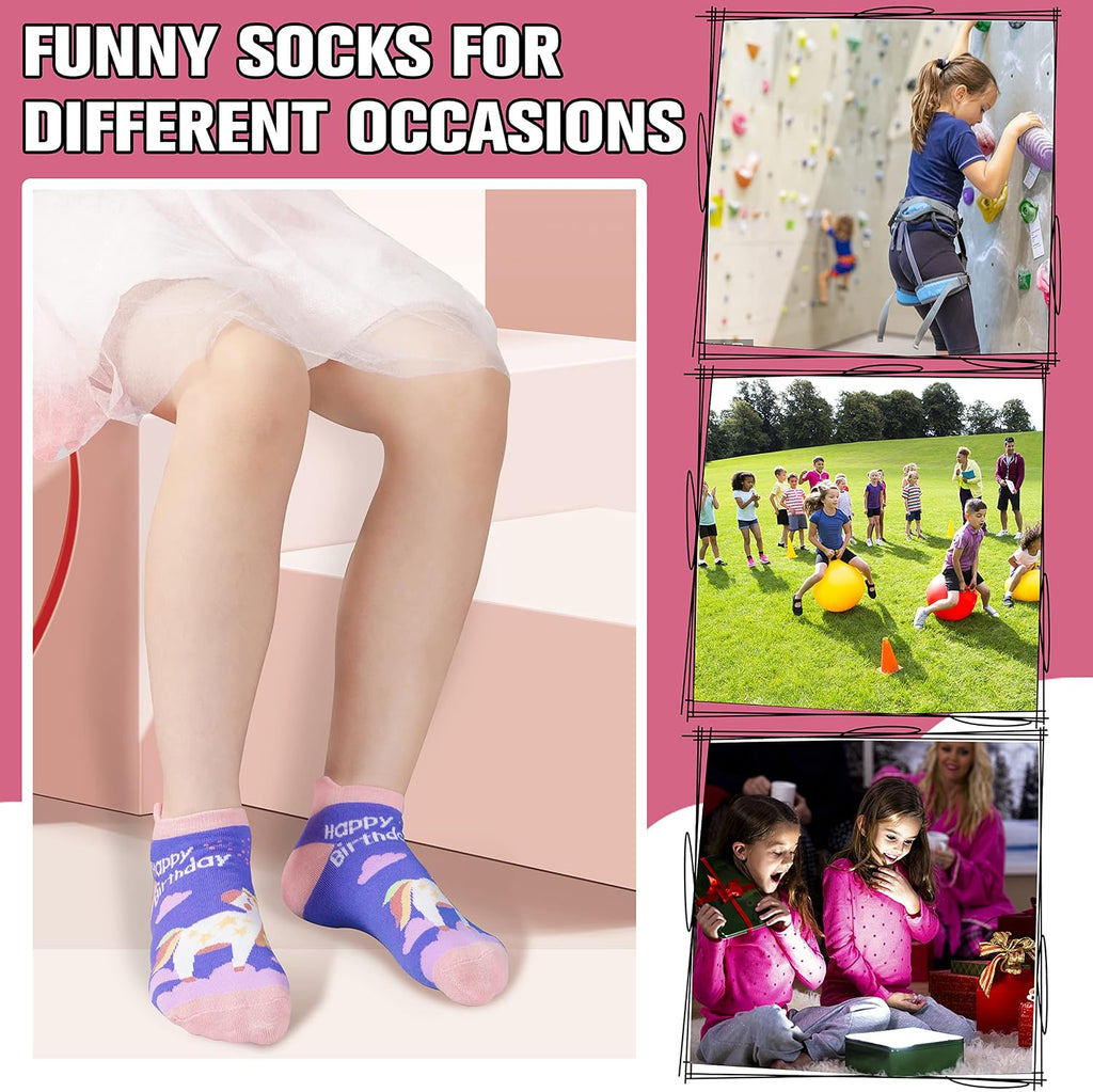 Kids Girls Toddler Unicorn Ankle Socks, Novelty Fashion Socks