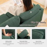 Mid Century Modern Couches for Living Room, 89" Comfy Green Couch Sofa with 3-Seater Deep Seats, Upholstered Sofas