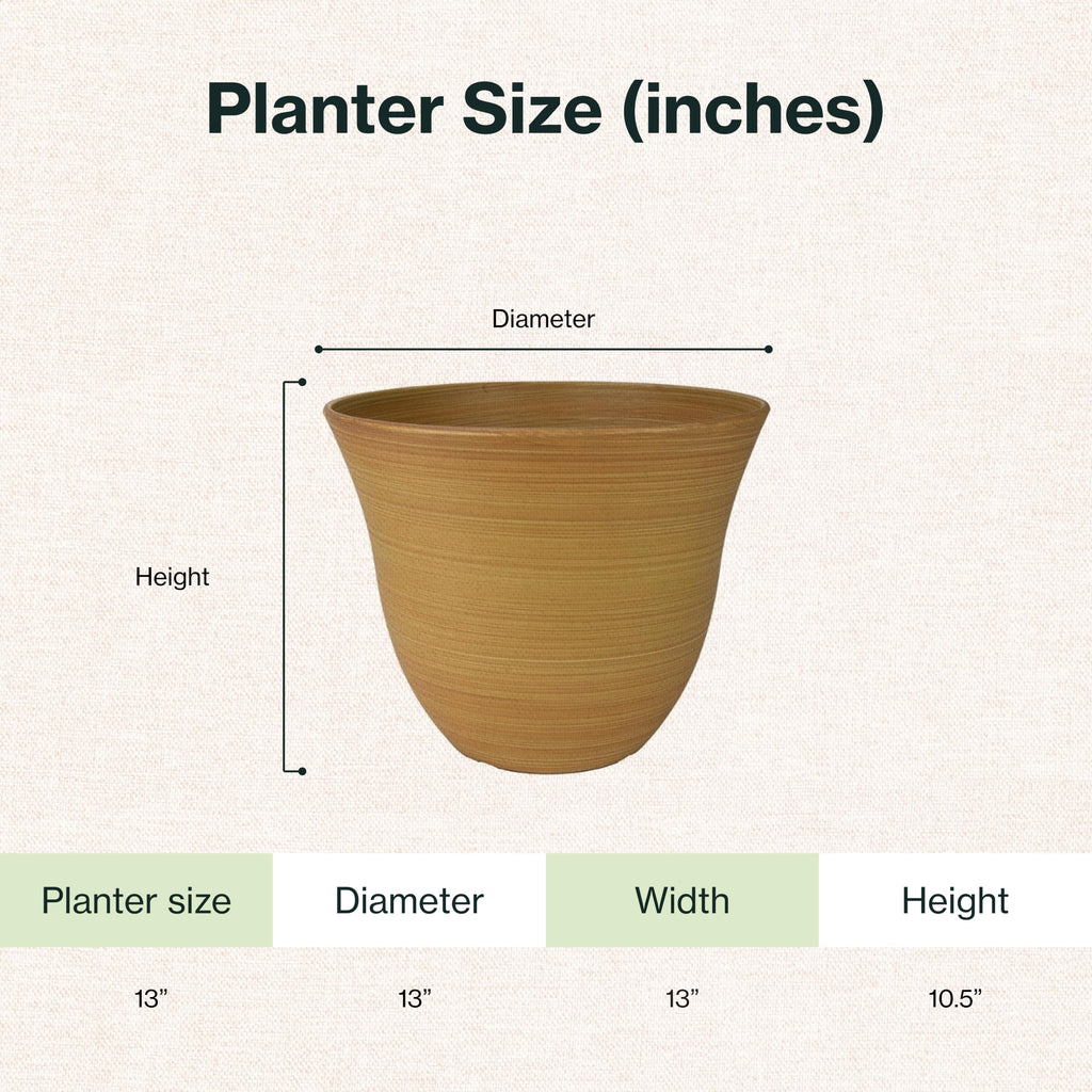 13" Honeysuckle Planter in Bamboo