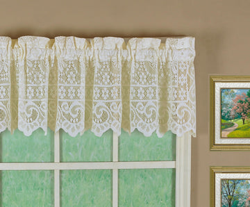 Hopewell Premium Lace Valance 12", Cream, 58W x 12L