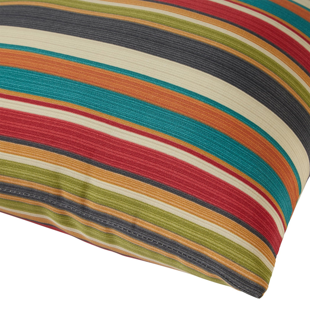 Outdoor 17-inch Square Decorative Throw Pillow, 2-Pack, Adobe Stripe
