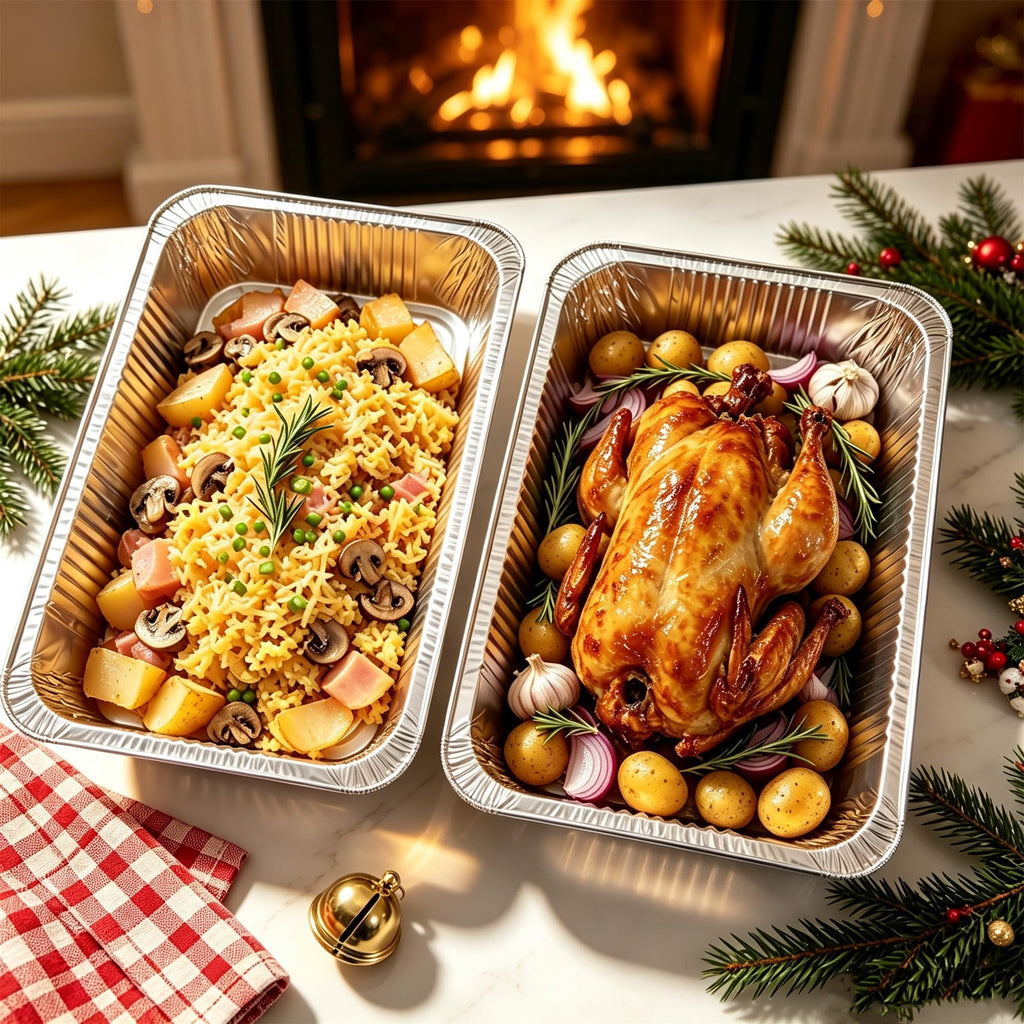 21"x 13" Full Size Aluminum Pans With Lids(15 Pack), Large Disposable Tin Foil Pans with Lids, Heavy Duty Roasting