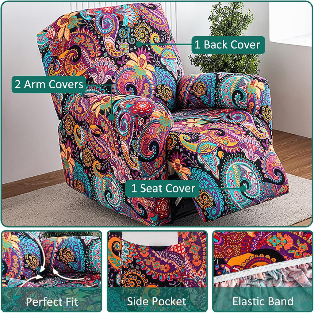 Recliner Covers 4 Pieces Stretch Lazy Boy Recliner Chair Covers That Stay in Place, Covers for Electric Power Lift