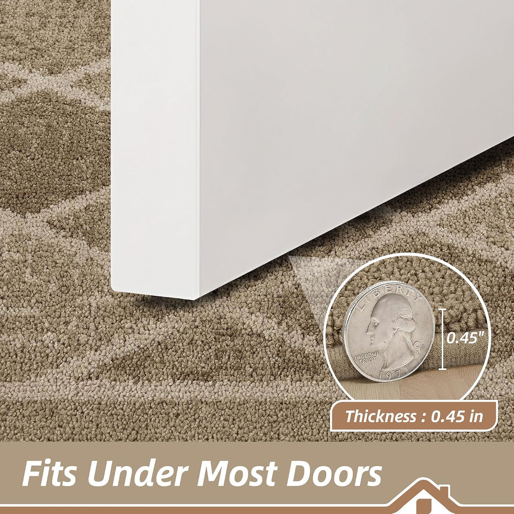Dirt Trapper Door Mats 24" x 36", Non-Slip Washable, Beige | Doormat Indoor Entrance Low-Profile, Dirt Resistant and