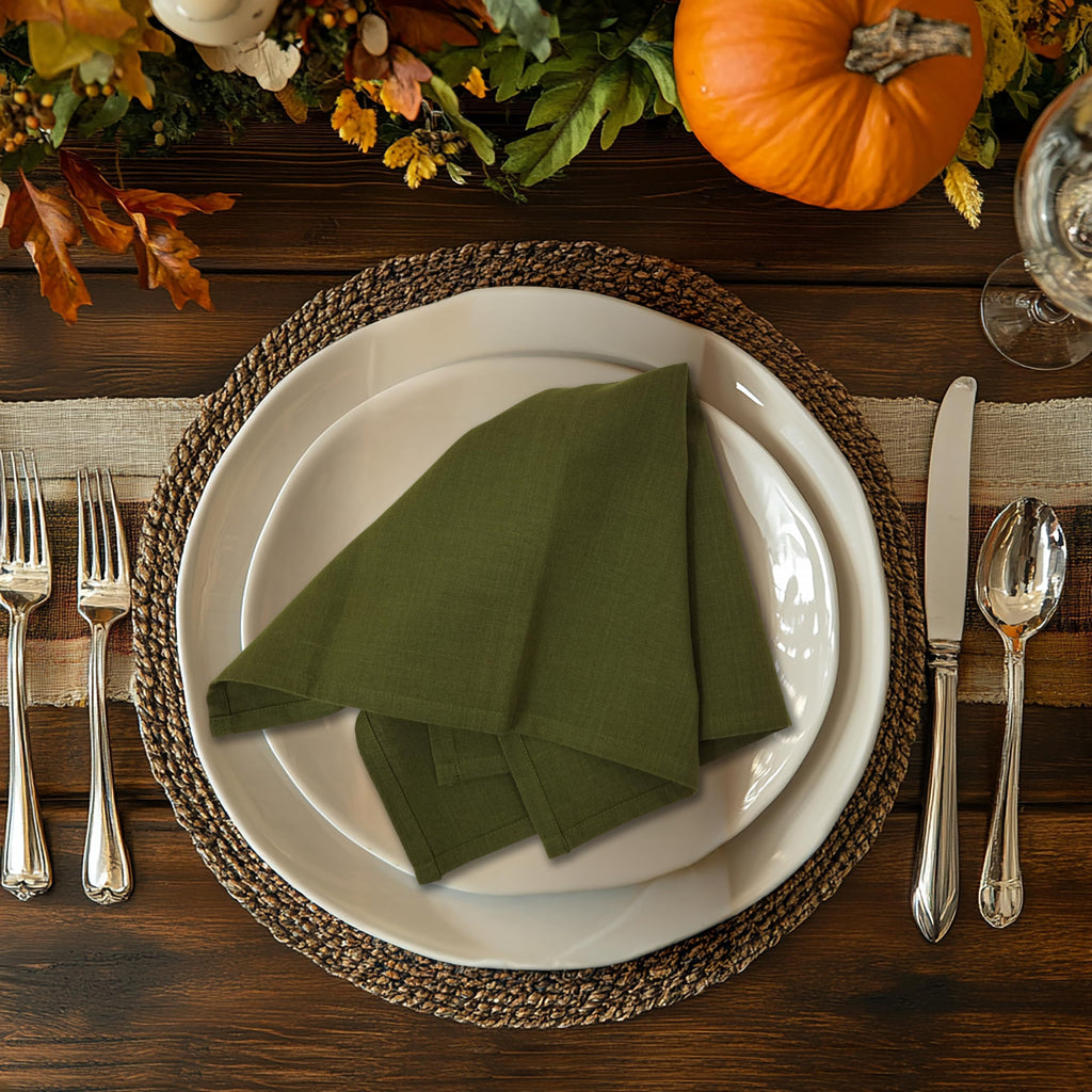 Harvest Cloth Napkins - Set of 12 Pure Cotton Dinner Napkins