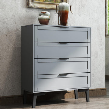 Grey 4 Dresser, Modern Small Dresser with Storage Drawers