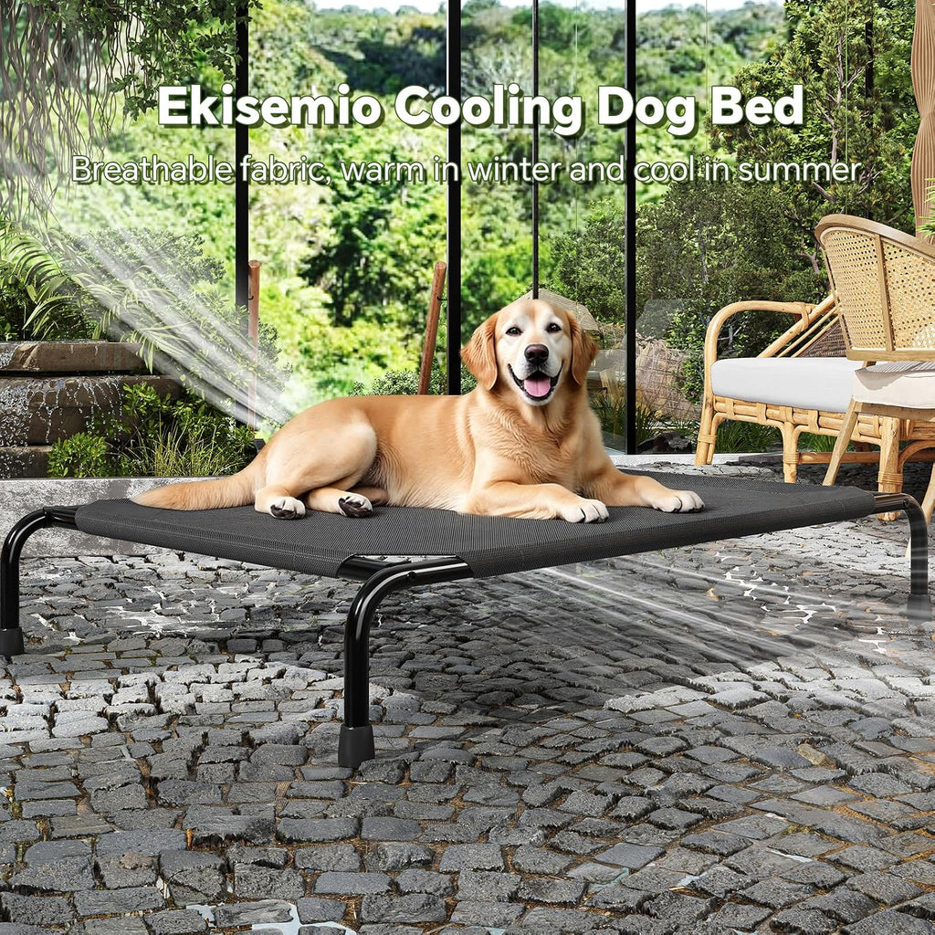 Elevated Dog Bed for Large Dogs, Waterproof XL Pet Cot with Breathable Mesh, Outdoor & Indoor Cooling Dog Bed, Raised