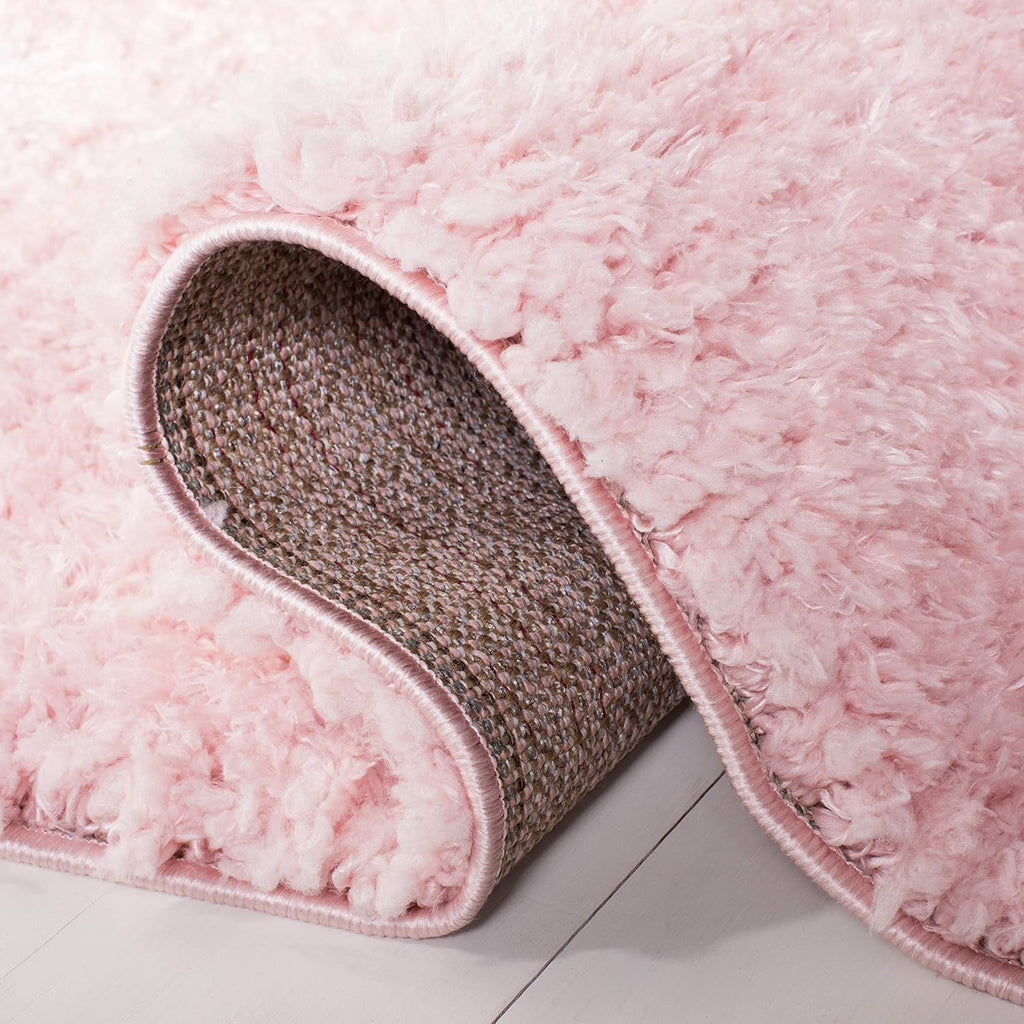 Madrid Shag Collection Area Rug - 5'3" x 7'6", Blush, Solid Design, Non-Shedding & Easy Care, 1.6-inch Thick Ideal