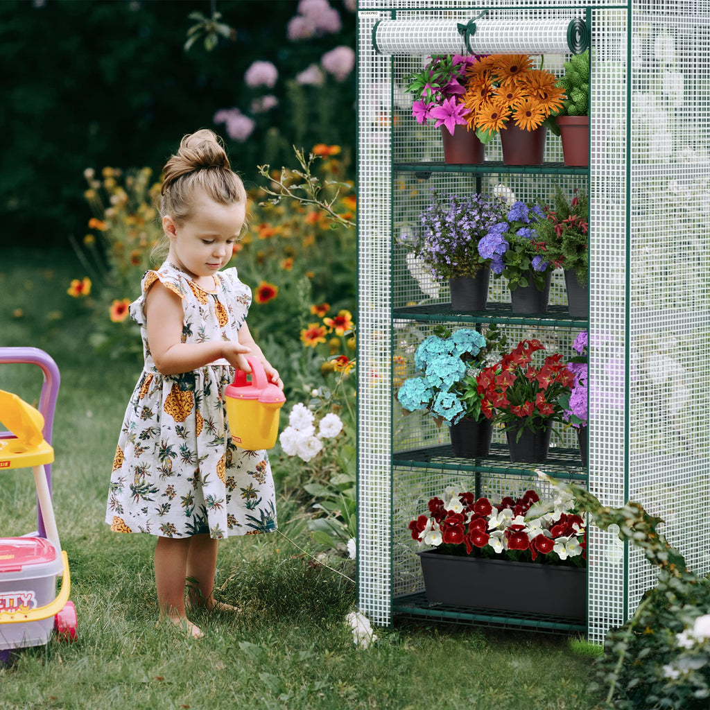 Mini Greenhouse, 4-Tier Portable Small Greenhouses (27"x 19"x 63")