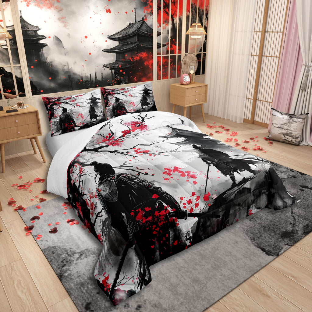 Japanese Samurai Comforter Set Queen Size Boys Girls