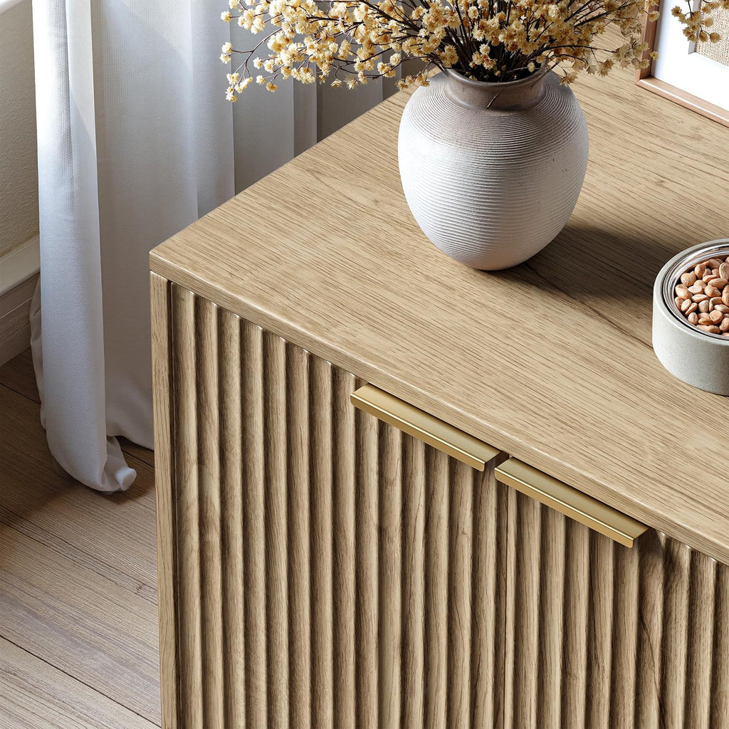 47.2" Oak Litter Box Enclosure Furniture for 2 Cats