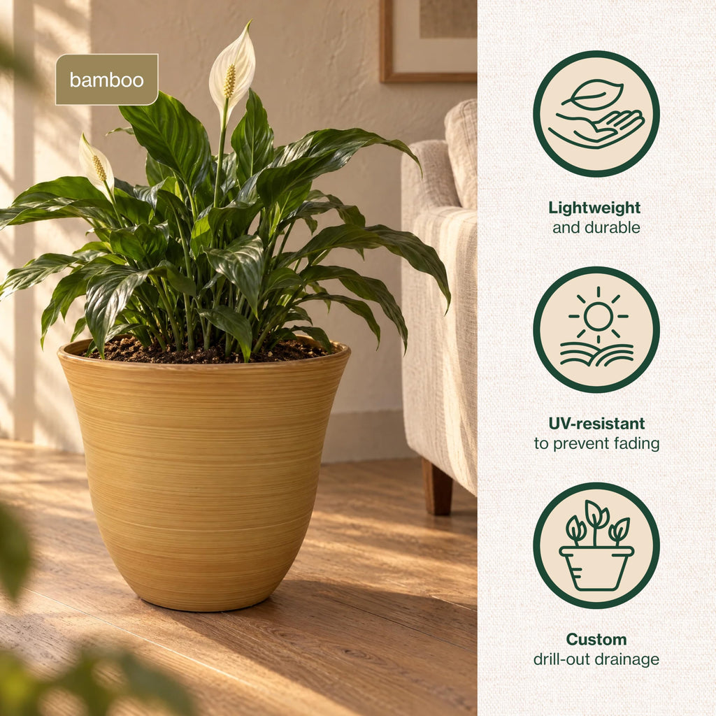 13" Honeysuckle Planter in Bamboo