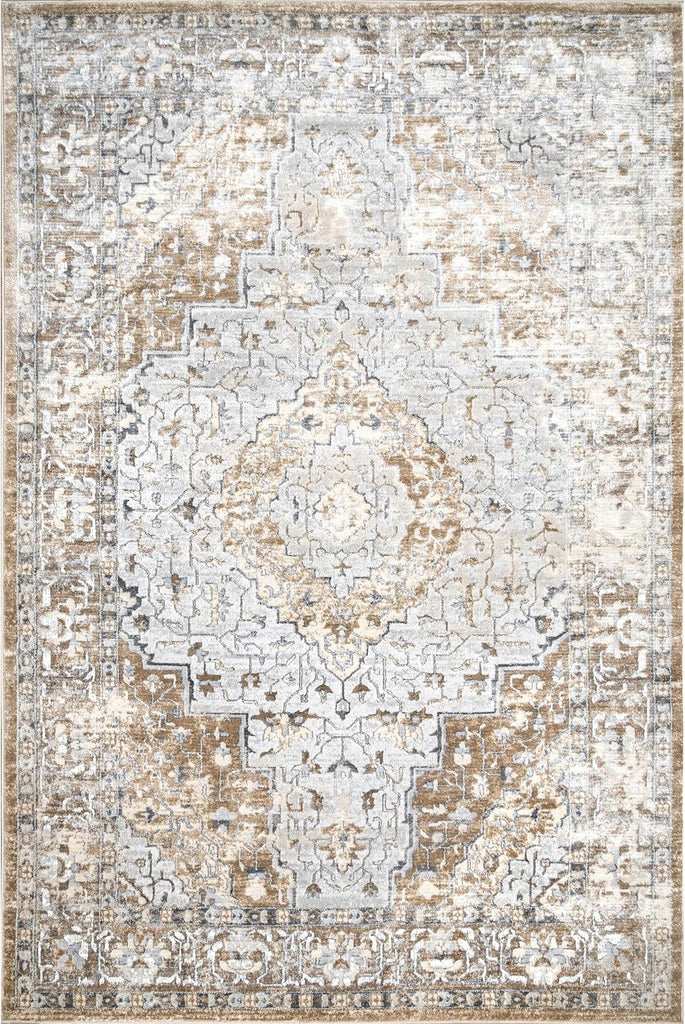 Thea Beige Medallion Power Loomed Area Rug