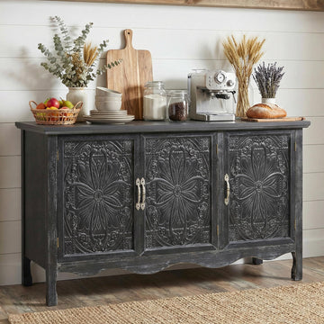 Buffet Sideboard with Storage, Vintage Solid Wood Sideboard