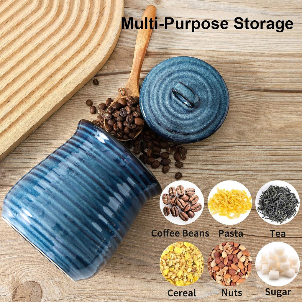 Ceramic Kitchen Canister, Large Food Storage Jar with Aritight Lid for Coffee,Tea,Sugar,Flour,Cookie,Candy,Cereal,Dog
