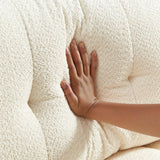 91.5" W Cloud Boucle Sofa for Living Room, Modern Comfy Boucle Couch with Rolled Arms and Soft Pillows