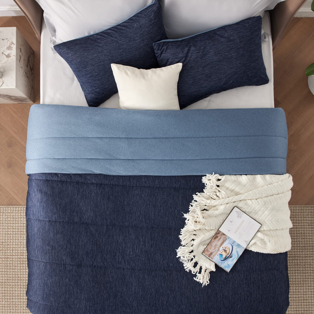 Comforter Set, All-Season & Cooling Bedding, Navy Blue