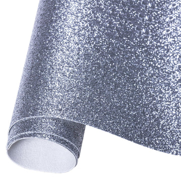 Faux Leather Sheets for Craft One Roll Sparkle Glitter Surface Solid Leather Fabric Sheets 12"x 53" (30cm x 135cm)