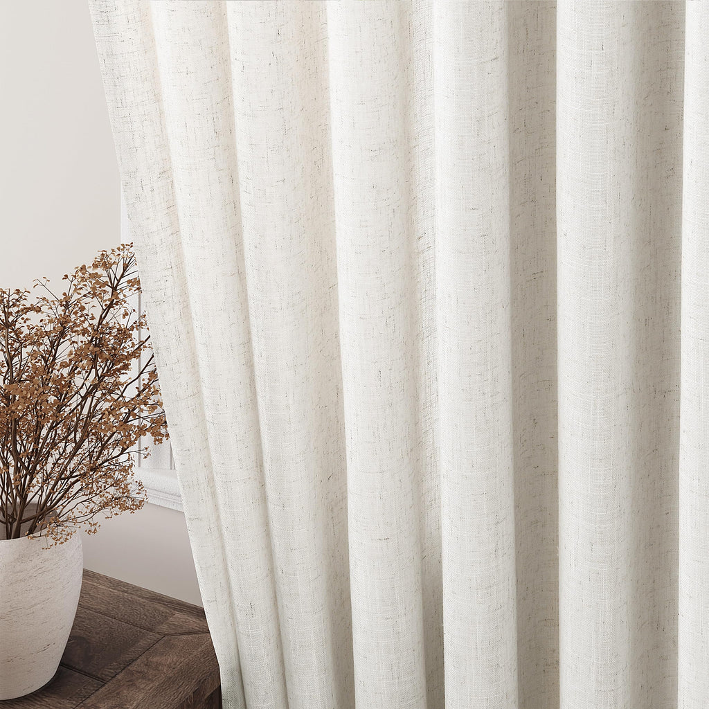 Linen Curtains 52Wx120L Inches 2 Panels Natural