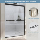 Shower Door 44-48'' W x 72'' H Semi-Frameless Bypasss Bathroom Glass Shower Double Sliding Doors