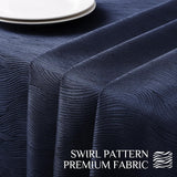 Jacquard Rectangle Tablecloth, Swirl Design Waterproof Stain Resistant Table Cover Wrinkle Free Heav