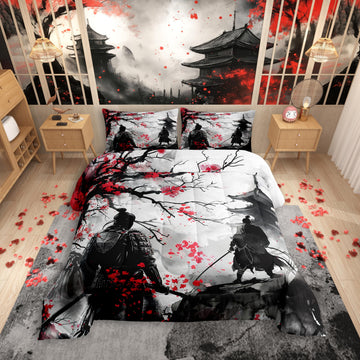 Japanese Samurai Comforter Set Queen Size Boys Girls