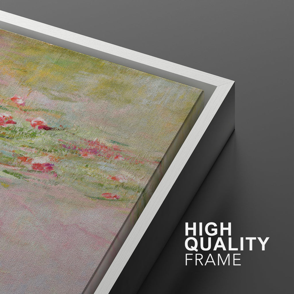 Framed Canvas Print Wall Art Set Impressionist Water Lily Illustration Modern Art Minimalism Decorative - 16"x24"x2