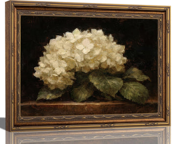 Vintage White Hydrangea Framed Wall Art Vintage Floral Wall Decor