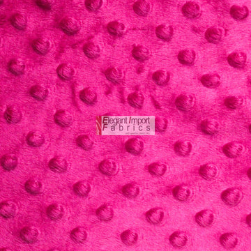 Minky MINKEE Chenille DOT Soft Fabric Cuddle 42 Color 60"W SEW Craft by The Yard (Fuchsia)