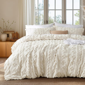 Boho Duvet Cover Queen, Soft & Comfortable Elegant Design Boho Bedding for Decoration, Machine Washable Comforter