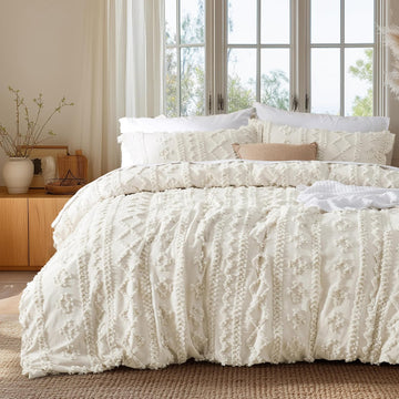 Boho Duvet Cover King, Soft & Comfortable Elegant Design Boho Bedding for Decoration, Machine Washable Comforter