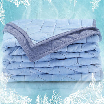 Cooling Blanket for Hot Sleepers Throw Size (50x60 inches), Dual-Sided Cool Summer Blanket Lightweight Portable for
