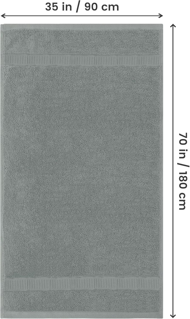 Jumbo Bath Sheets, 2 Pack, 35x70 in, 600 GSM Cotton, Cool Grey