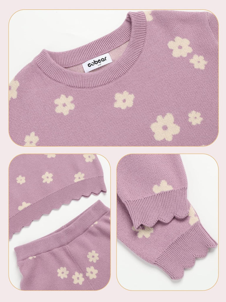 Toddler Girls Jacquard Sweater Set 2 Piece Outfit