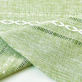Rustic Oval Cotton Linen Tablecloths Embroidered Farmhouse Spring Table Cloths, Kitchen Dining Room 
