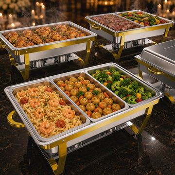 4 Pack 11QT Chafing Dishes for Buffet, Total 44QT Set with 7 Food Pans
