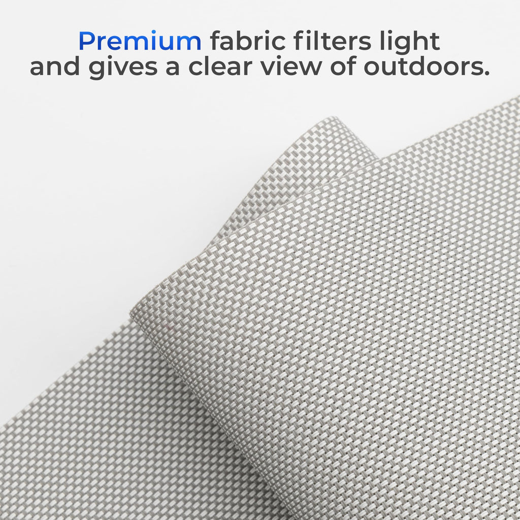 Light Filtering Solar Shades, 38.75" W x 72" L Light Gray