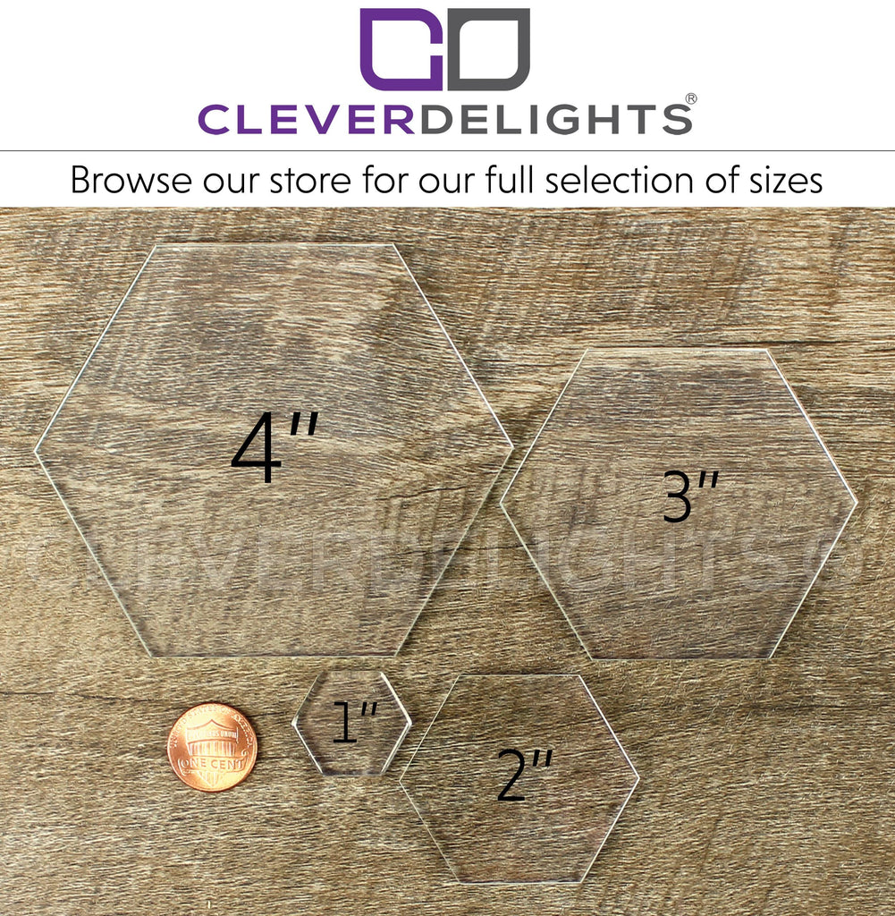 3" Hexagon Glass Tiles - 25 Pack - Clear