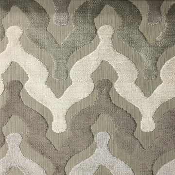 Leicester - Bold Chevron Cut Velvet Upholstery Fabric by The Yard